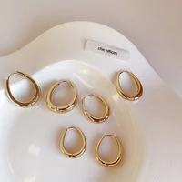 tarcliy vintage charm simple metal geometric texture hollow oval round ciecle hoop earring minimalist women party jewelry gift