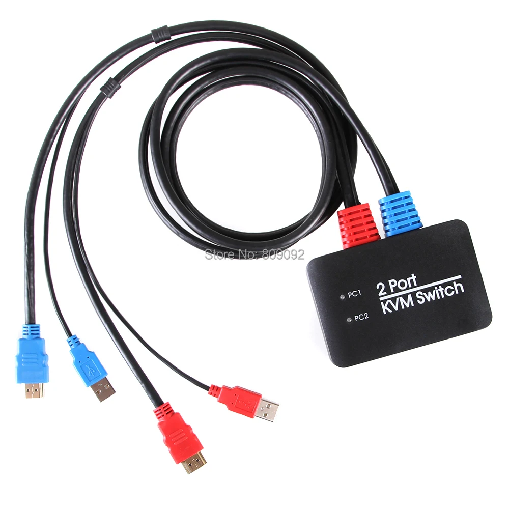 2 Port HDMI KVM Switch with Cables for Dual Monitor Keyboard Mouse USB Devices PC Laptop Computer Support Usb U Disk Read | Компьютеры и