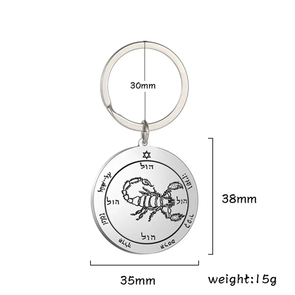 LIKGREAT брелок из нержавеющей стали для женщин и мужчин Скорпион Соломон круглая