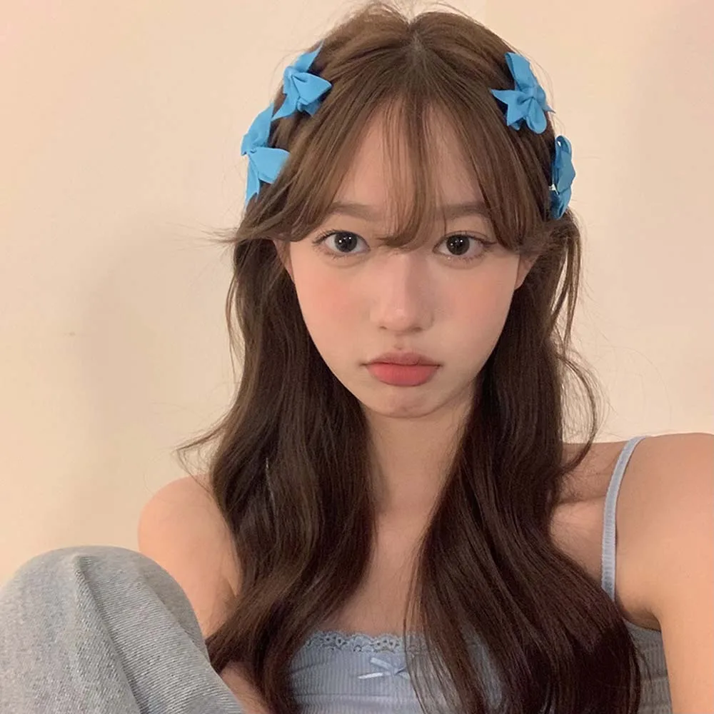 

Temperament Blue Bow Hairpin Hair Clip Korean Side Clip Girl Simple Hair Accessories