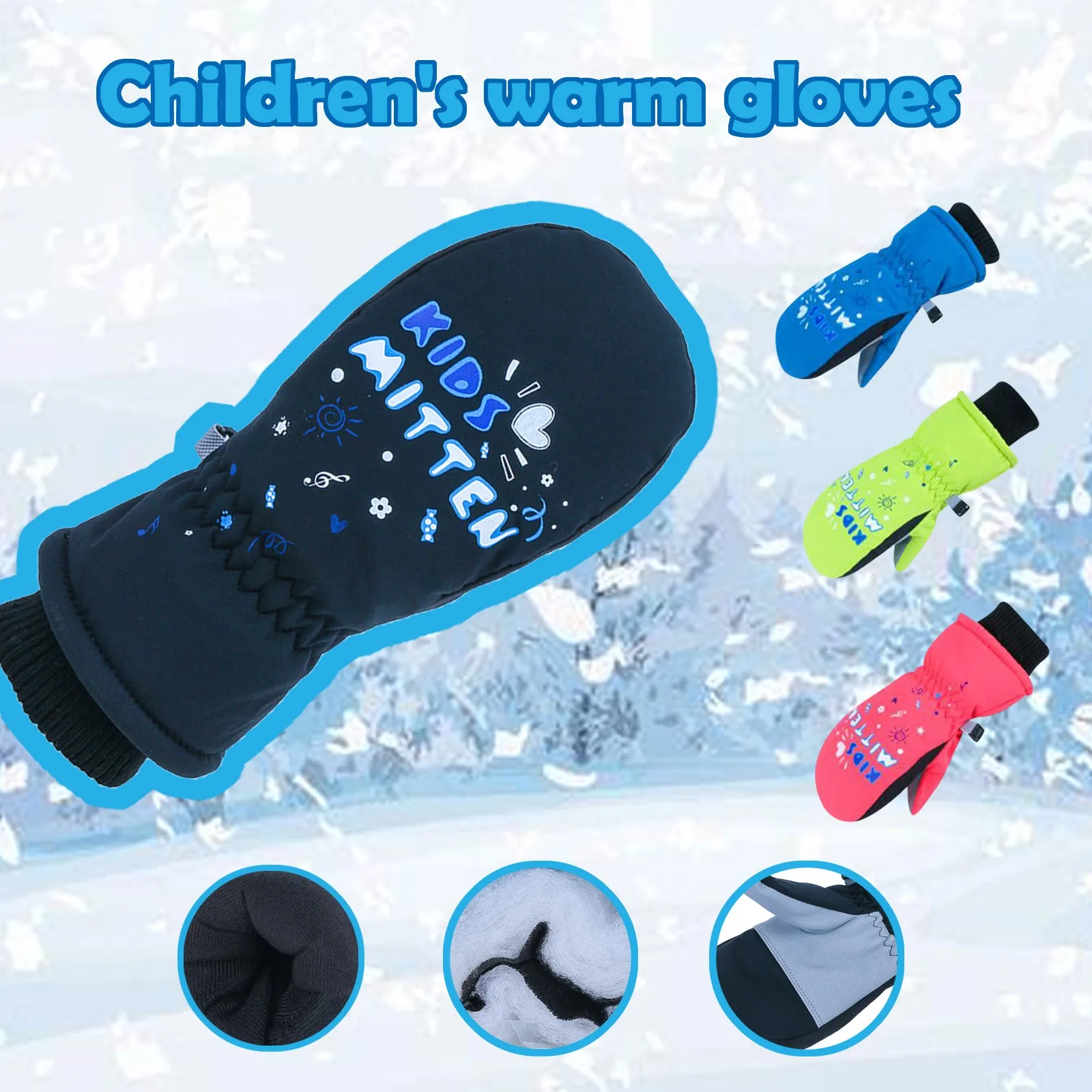 

New Windproof Warm Ski Gloves Winter Outdoor Kids Snow Skating Snowboarding Children Waterproof Skiing Breathable Mittens 2021#6