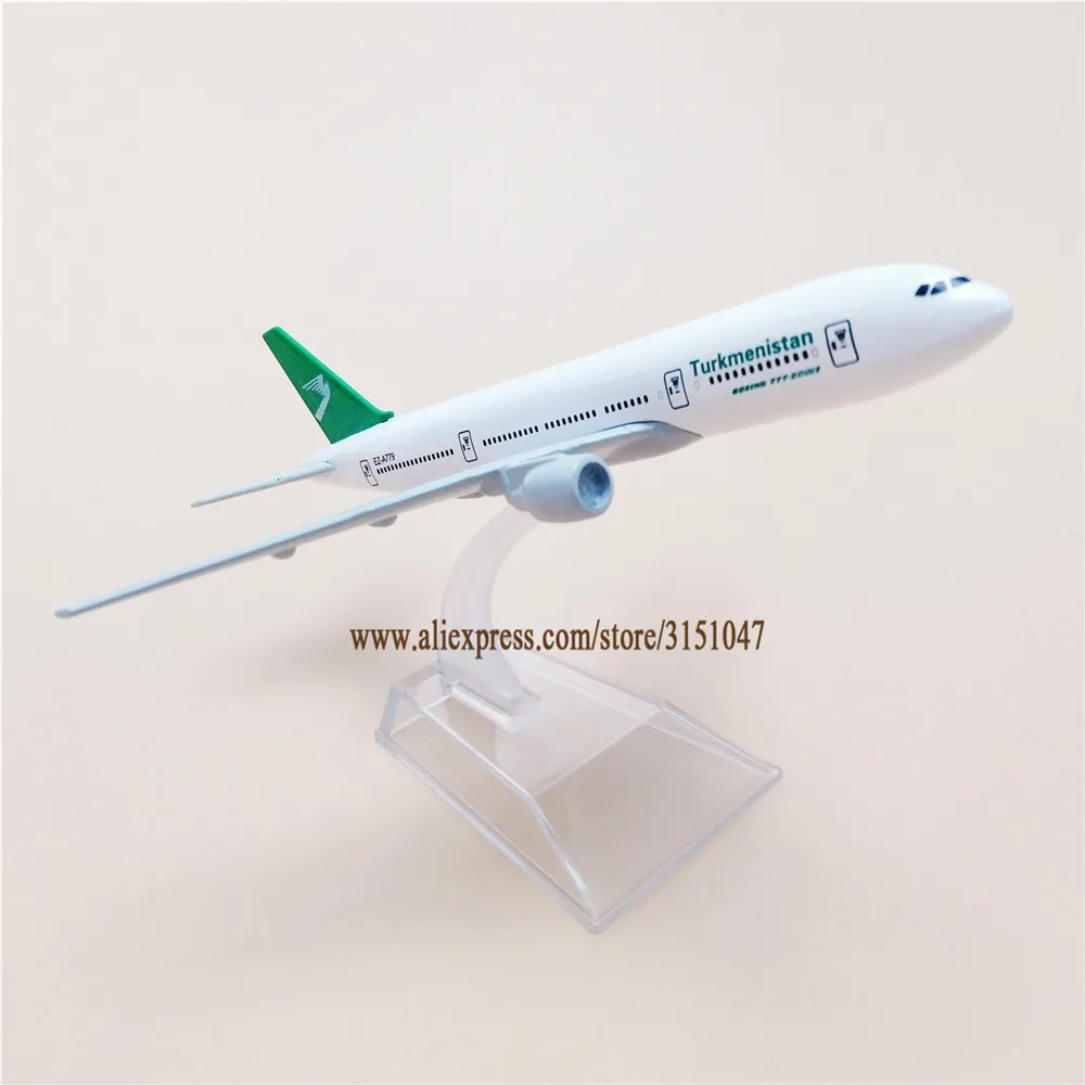 16 см модель воздушного самолета из металлического сплава Turkmenistan B777 Airways Aircraft Boeing