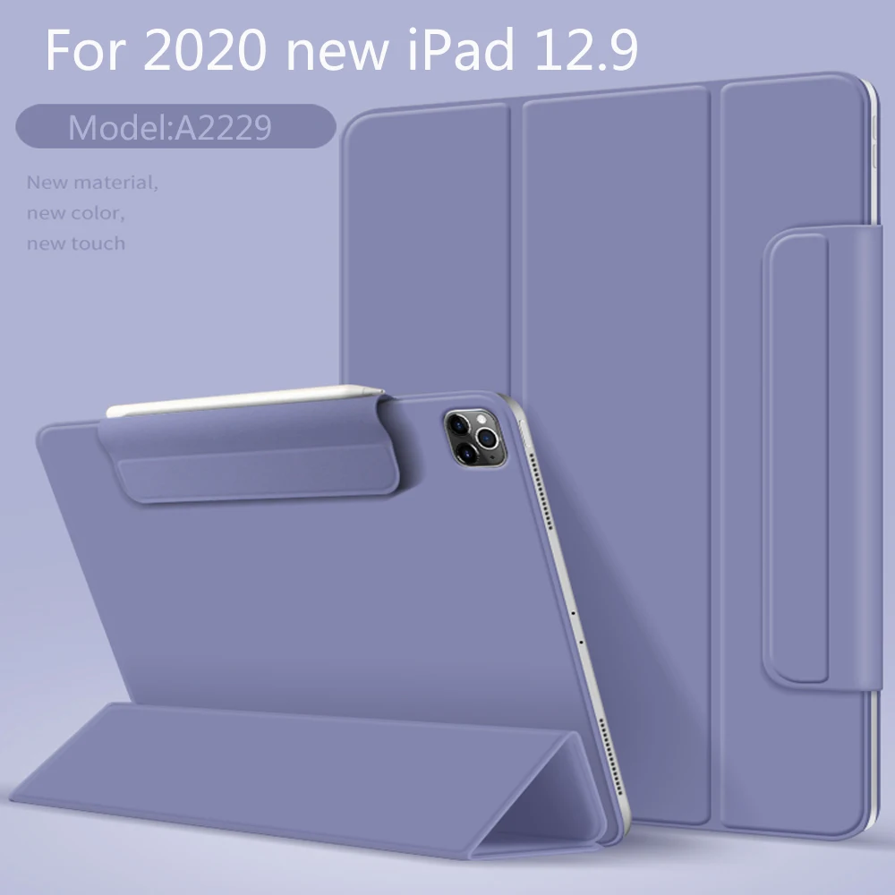 Фото Умный чехол для iPad Pro 12,9 2020, трехскладной Магнитный защитный чехол с застежкой для 12,9 дюйма, 4, 2021 Pro, 12,9, 5, чехол №1