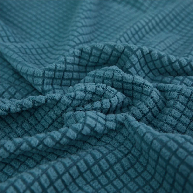 Клетчатый жаккардовый Мягкий тканевый Синий чехол для дивана в гостиную