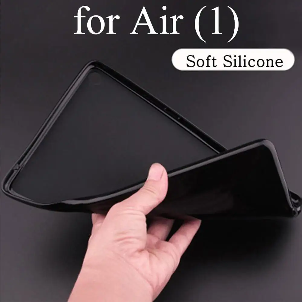 Silicone soft shell Чехол для планшета с мультипликационным принтом для Apple ipad 2 3 4 9,7 Pro Smart wake Sleep fundas fold Stand cardined cover capa bag для Air 1 2 - Цвет: Silicone soft shell