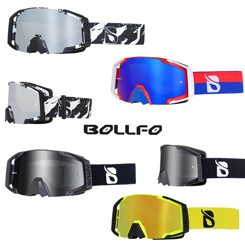 

BOLLFO Outdoor Motorcycle Goggles Cycling MX Off-Road Ski Sport ATV Dirt Bike Racing Glasses for Fox Windproof Motocross Goggles