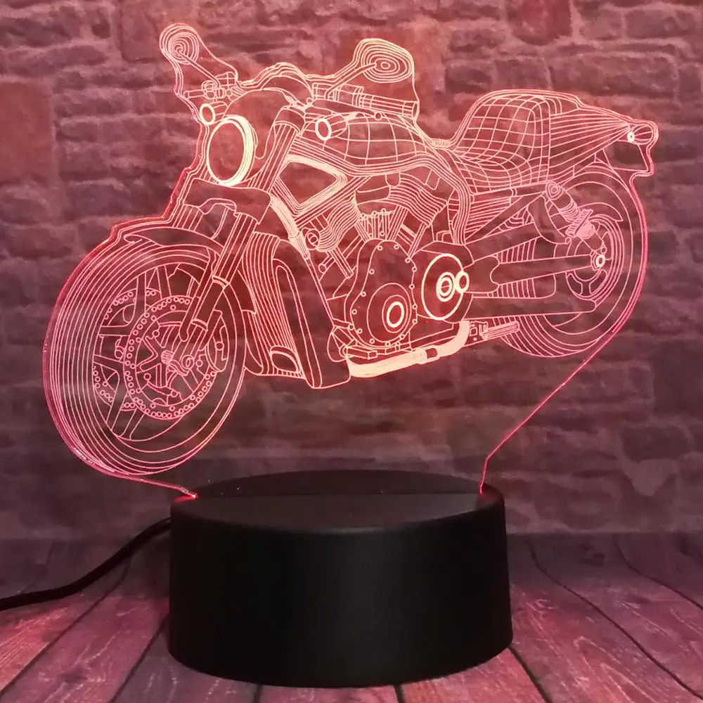 Крутой Рождественский подарок мотоцикл байкер всадник 7 цветов светодиодный