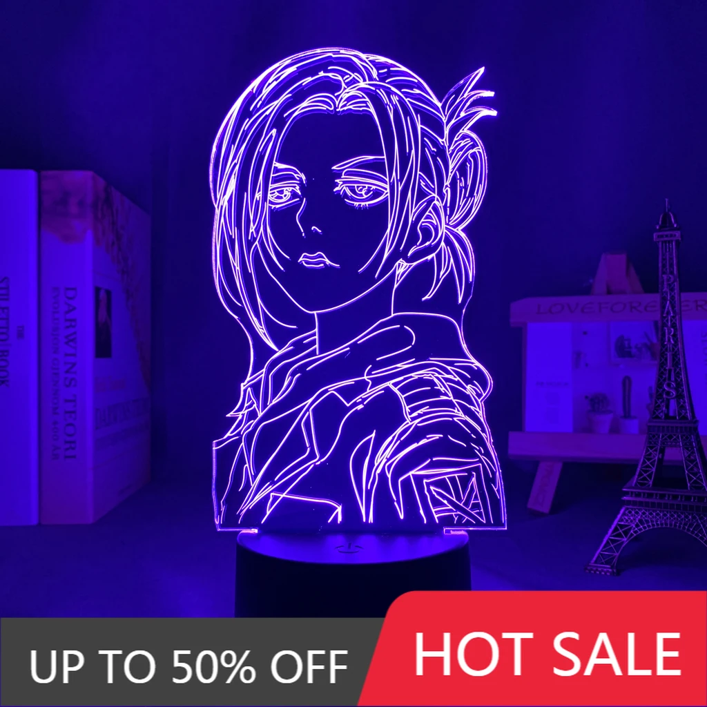 

Anime 3d Light Attack on Titan Annie Leonhart Lamp for Home Decor Birthday Gift Manga Attack on Titan LED Night Lamp Annie