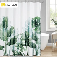 nicetown 60 patterns green plant shower curtain bathroom waterproof polyester leaves 3d printing curtains for bathroom shower