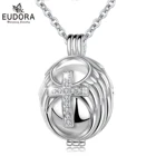 Ожерелье EUDORA с урной для крестика, фианит, медальон, держатель для пепла на память, подвеска-капсула полый шар, для самостоятельной сборки ювелирных изделий k384