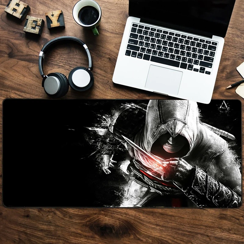 Игровой коврик для мыши Assassins большой резиновый клавиатуры офисный
