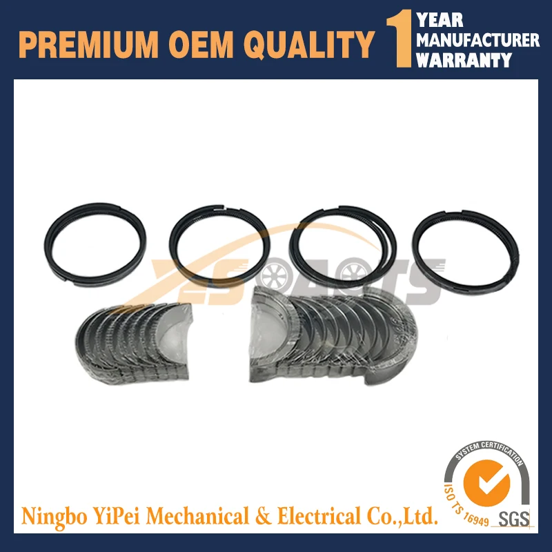 Комплект из 4 поршневых колец + подшипник коленчатого вала шатуна для Mitsubishi