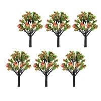 red green model tree 50pcs sand table landscape toy scene making simulation peach tree pole building train miniature