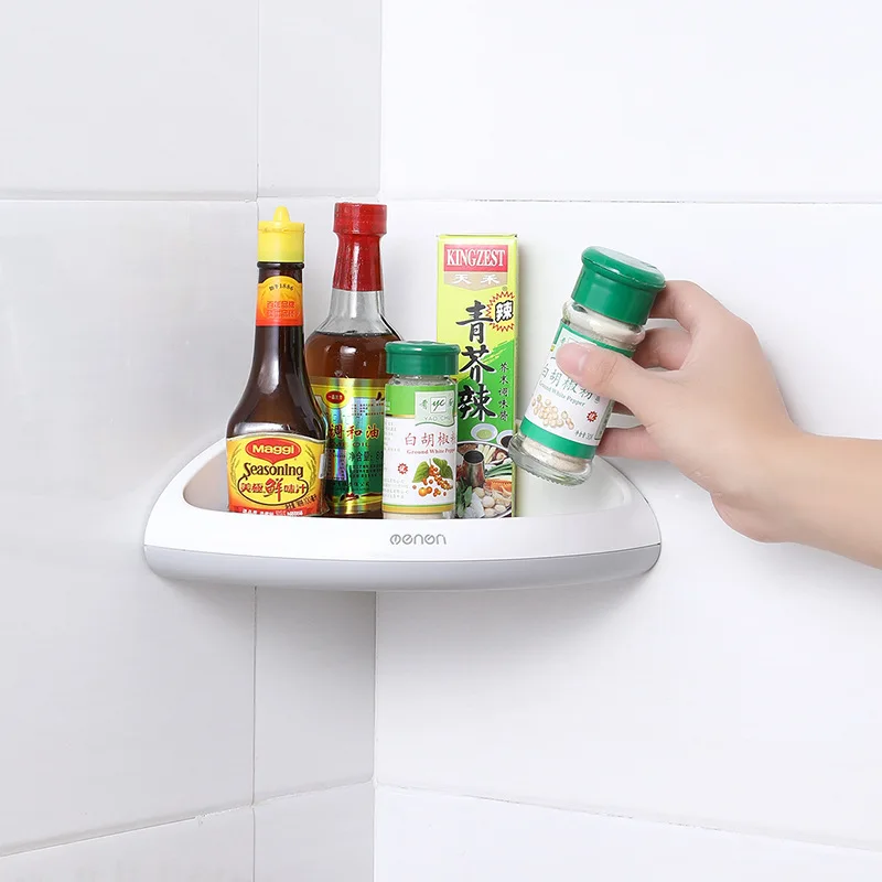 corner shelf bathroom storage bath rack shower organizer wall mounted adhesive shelf kitchen gadgets corner caddy suction cup free global shipping