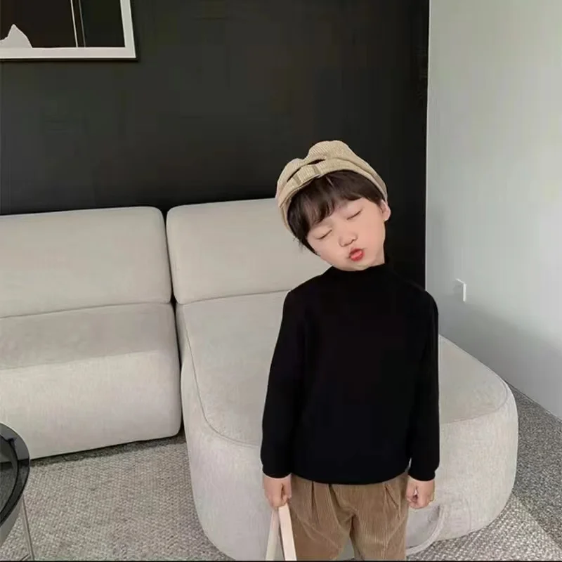 

Kids Children Sweaters Winter 2021 New Casual Turtleneck Knitted Sweaters For Girls Warm Boy Sweaters Cotton Girls Clothes