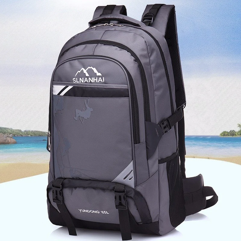

2021 new men's travel backpack large capacity 65L mountaineering bag outdoor shoulder travel backpack Oxford cloth computer bag