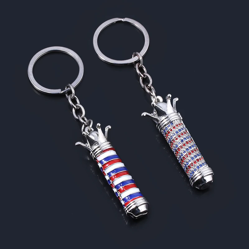 Брелок с подсветсветильник для парикмахерской модный красный и синий брелок