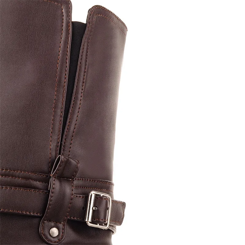 Женские ботфорты на низком каблуке с круглым носком осень/зиму | Обувь