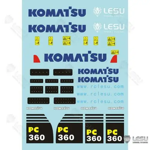 LESU 1/14 Water Sticker Decal for RC Komatsu AC360 Excavator DIY Model Truck TH16741-SMT5