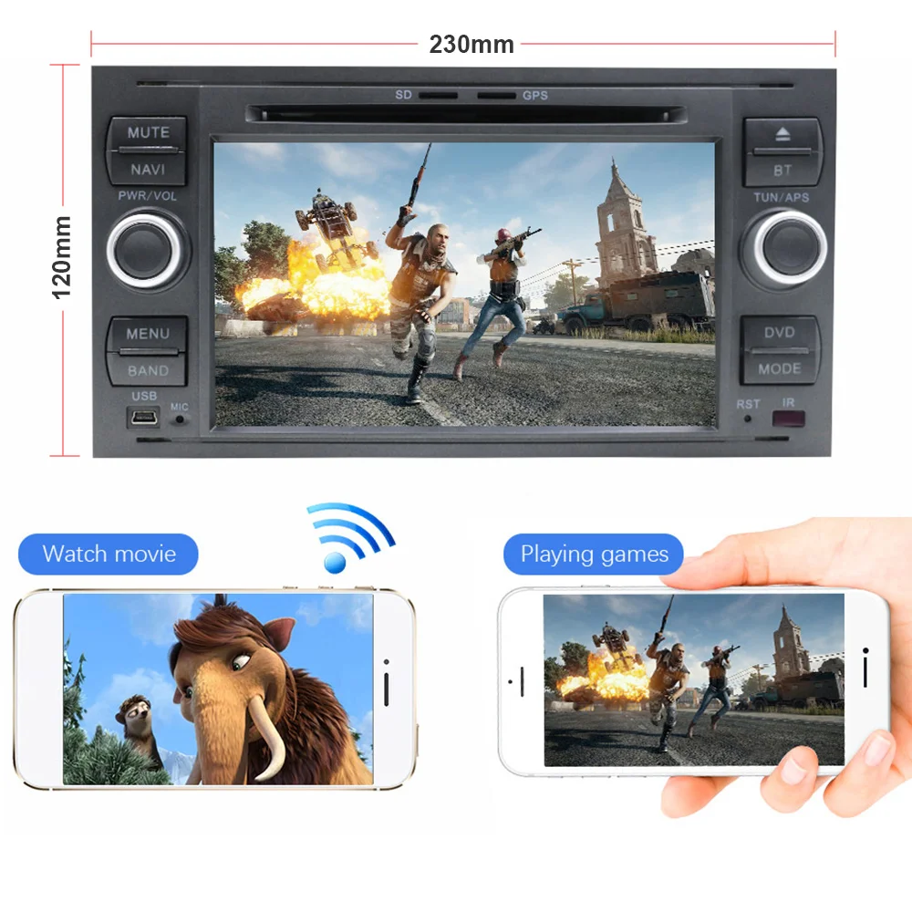 Eunavi IPS 2din Android 9 0 автомобильный DVD для Ford Mondeo S max Focus C MAX Galaxy Fiesta transit Fusion радио плеер