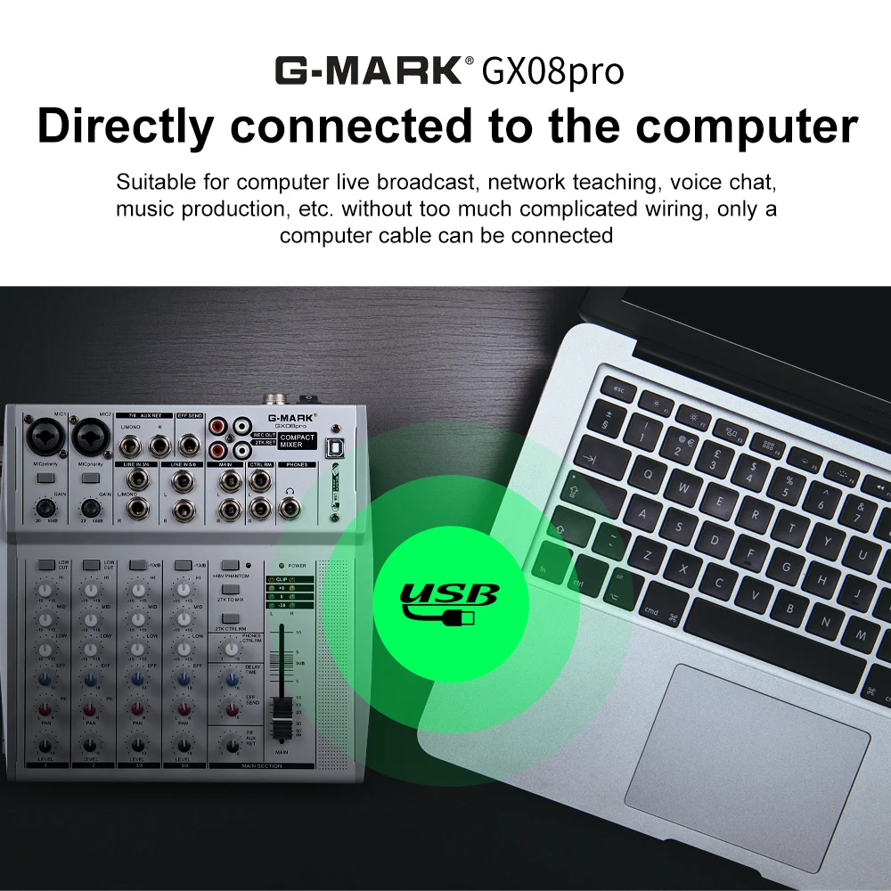 G MARK профессиональный звуковой микшер микрофон Консоль 2 Strero подойдет как для