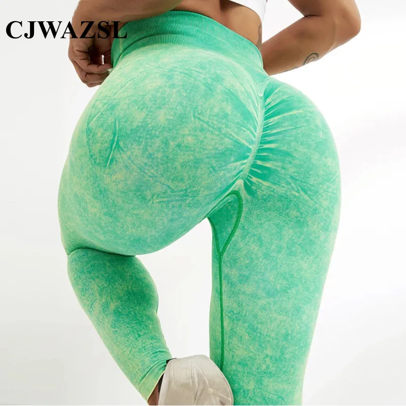 Sexy washed high waist yoga pants gym running women's sports pants clip hip leggings breathable leggings best yoga wear