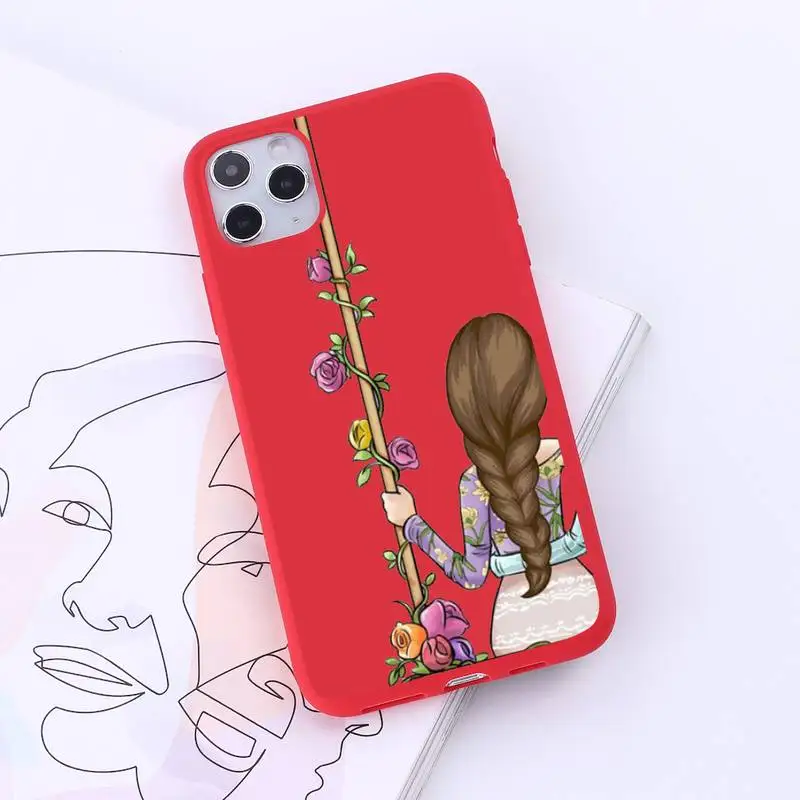 

Girls Bff Best Friends Forever Phone Case Red Candy Color for iPhone 6 7 8 11 12 s mini pro X XS XR MAX Plus