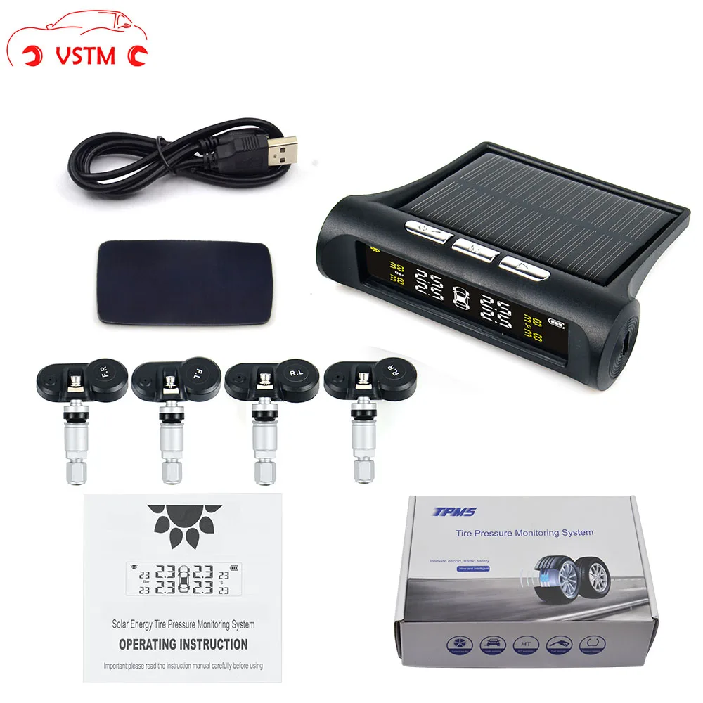 Беспроводная шина VSTM TPMS с ЖК-дисплеем внешние датчики для автомобилей на