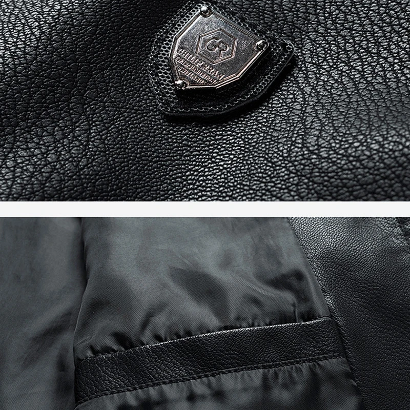 Куртка мужская из ПУ кожи с капюшоном на осень/зиму | Мужская одежда