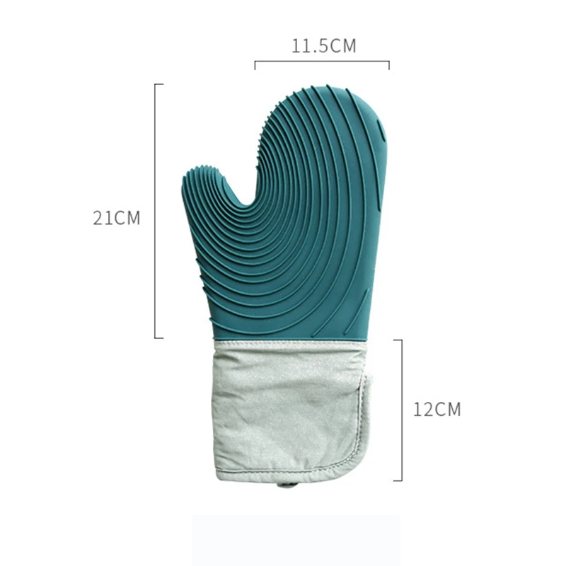 

Silicone Heat-Resistant Glove Cooking Barbecue Silicone Kitchen Microwave Mitten Oven Glove Anti-Slip Oven Mitt