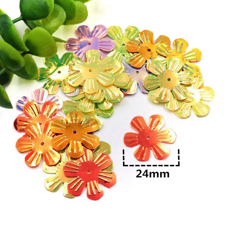 400 шт./упак. разноцветные сливовые цветы из ПВХ с блёстками центральным