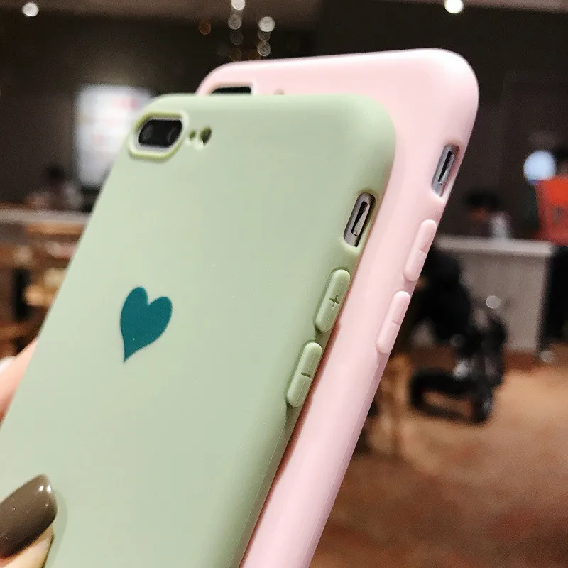 

With Love Heart Candy Cover Matte Phone Case For iPhone 12 11 Pro MAX XS MAX XR X 8 7 Plus Soft TPU Back Protective Case Coque