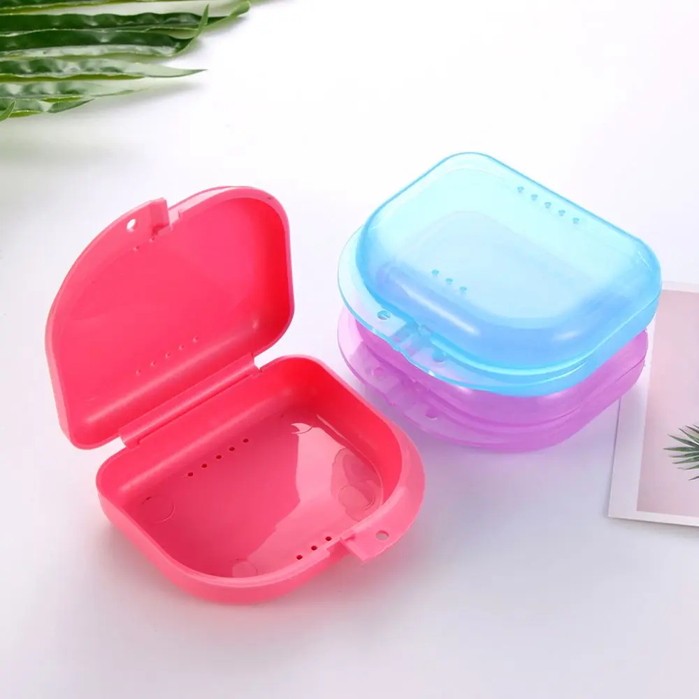 Fake Teeth Orthodontic Case Dental Retainer Mouth Guard Denture Storage Plastic Box Oral Hygiene Supplies Organizer |
