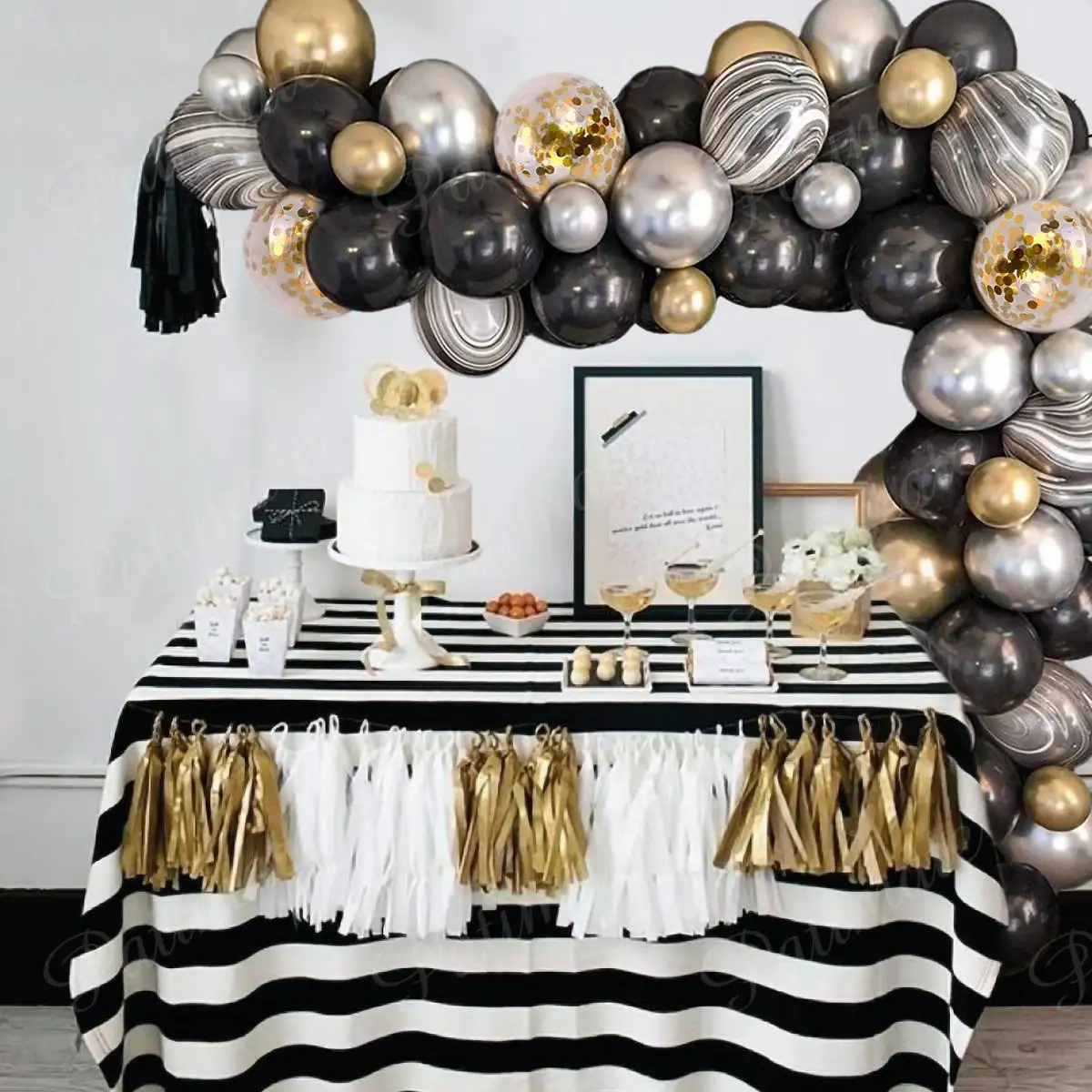 

Black Gold Balloon Garland Arch Happy Birthday Party Decoration Kids Graduation Party Latex Baloon Wedding Birthday Decor