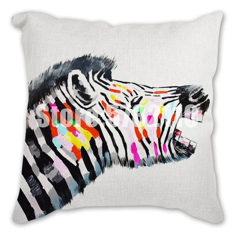 Полиэстеровый Чехол на подушку Рождественская мультяшная собака лягушка зебра