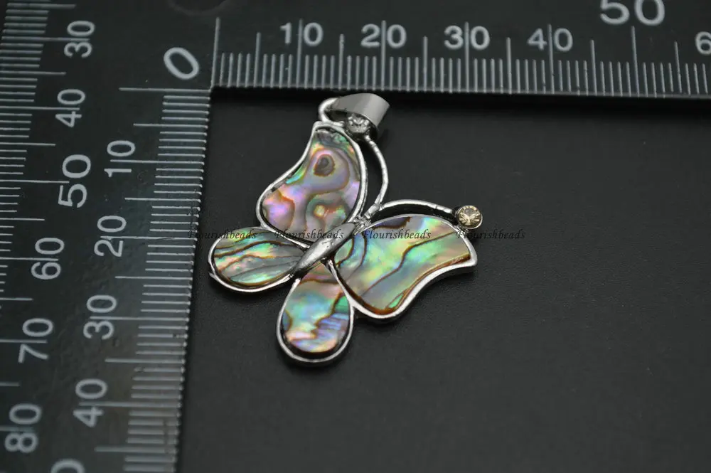 

Cute Natural Abalone Shell 35mm Butterfly Charm Pendants Fashion Necklace Making supplies