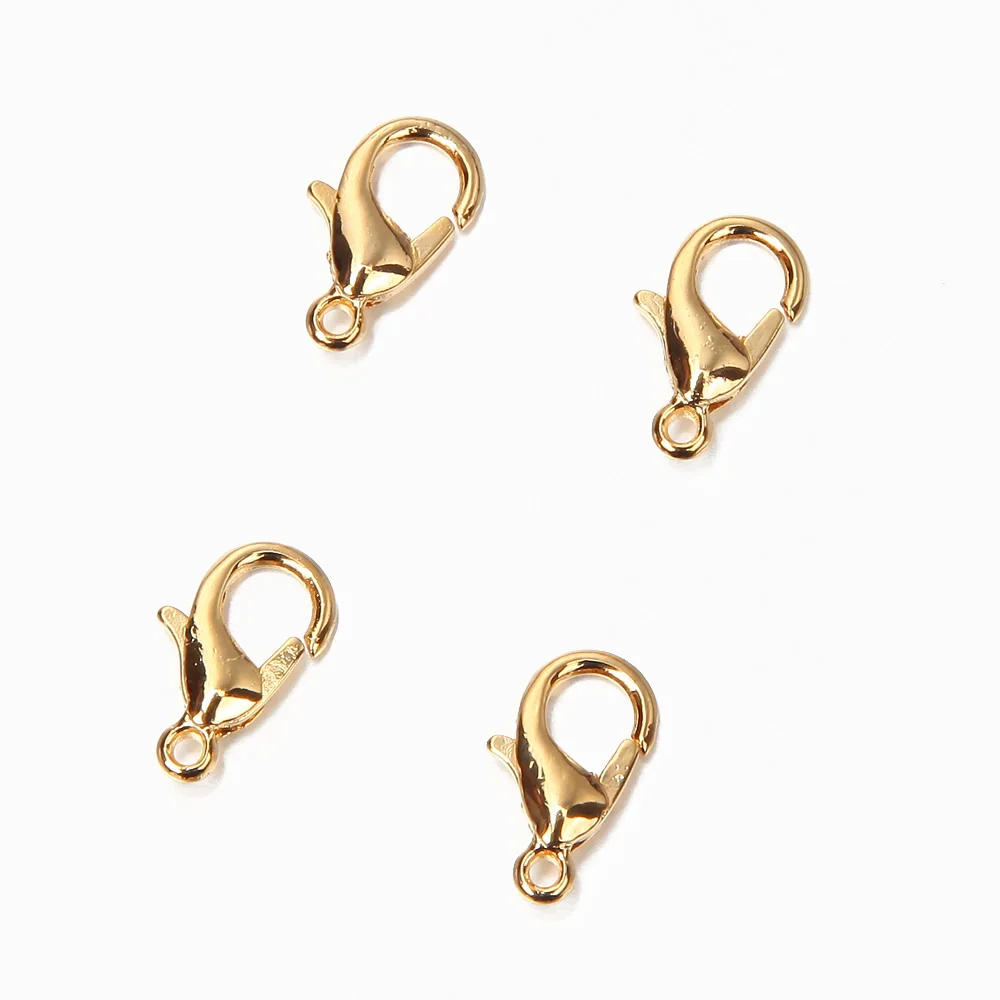 Застежки-карабины с покрытием из настоящего золота 18 карат для изготовления