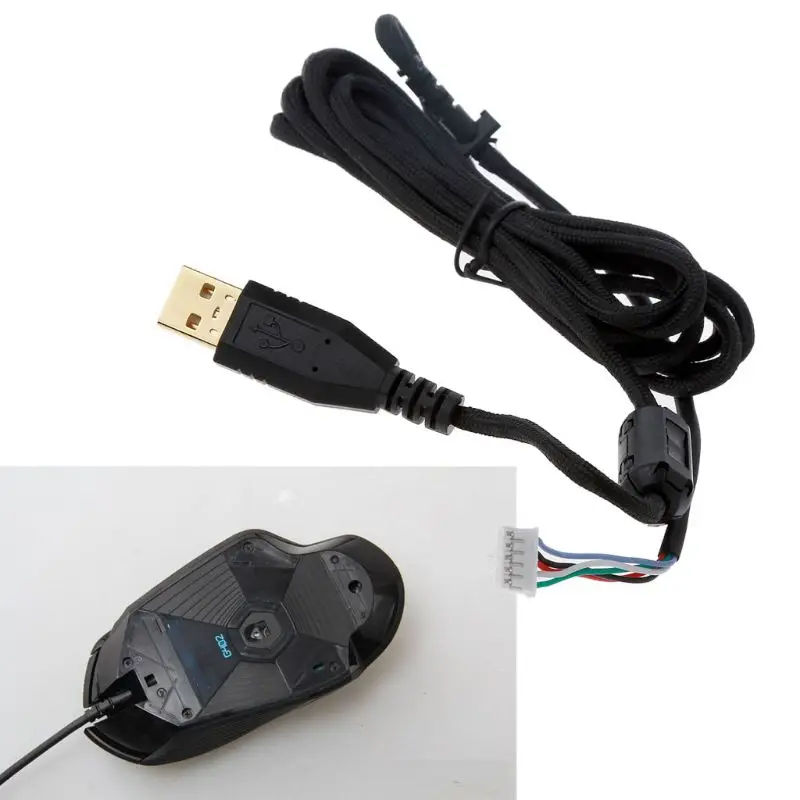 

Umbrella Rope Mouse Cables Soft Durable Replacement Wire for logitech G402 Mouse W8ED
