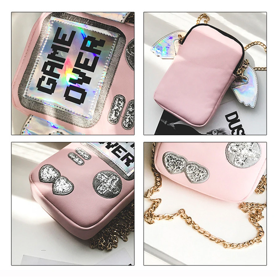 Модная забавная Милая персональная сумка мессенджер с надписью в форме игры