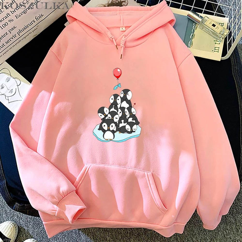

2021 Kawaii Male Female Clothing Fashion Casual Long Sleeve Clothes Penguin Graphic Printing Hoodies Cartoon Harajuku Cute Hoody
