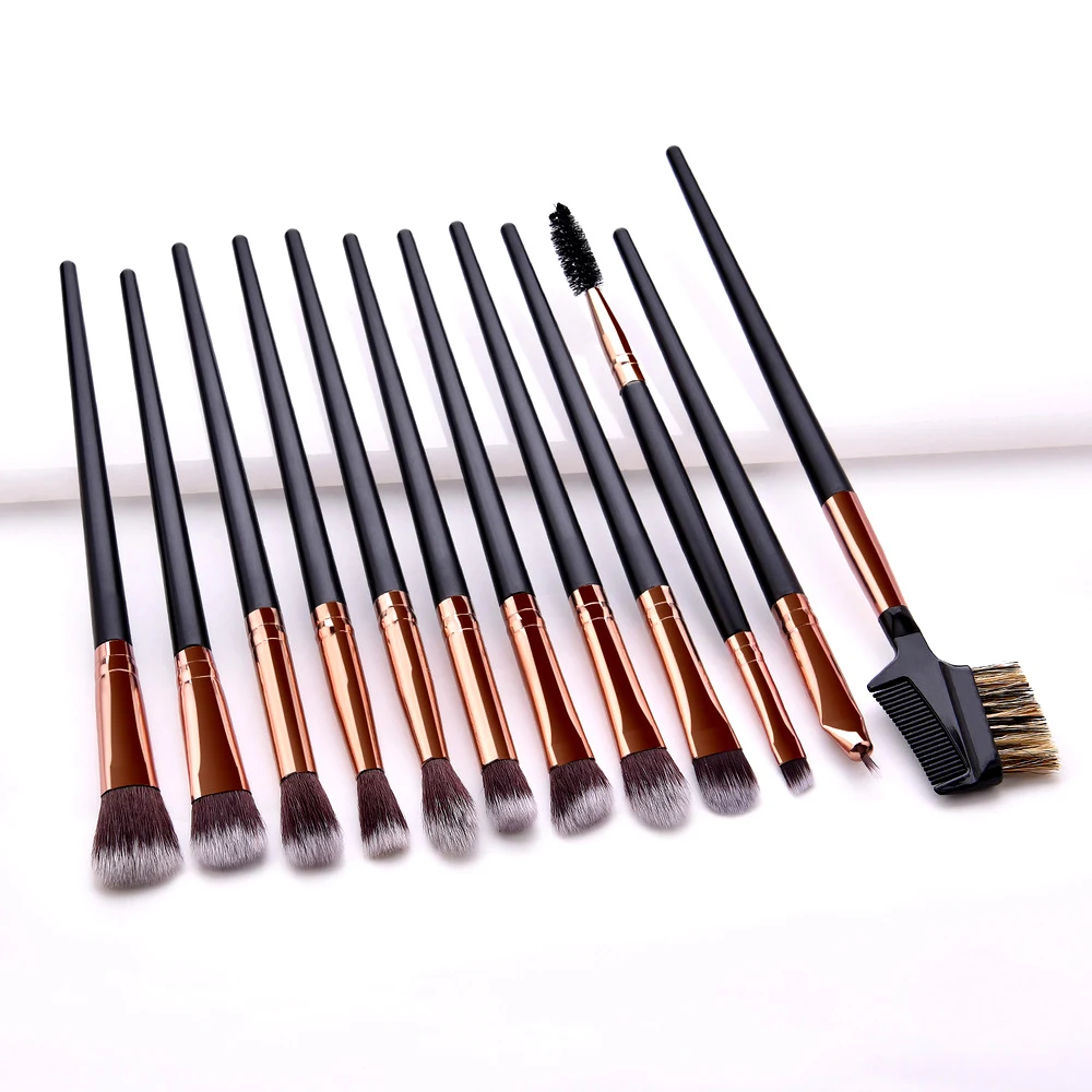 Кисти для макияжа глаз 12 шт./компл. кисть бровей теней ресниц подводки косметики