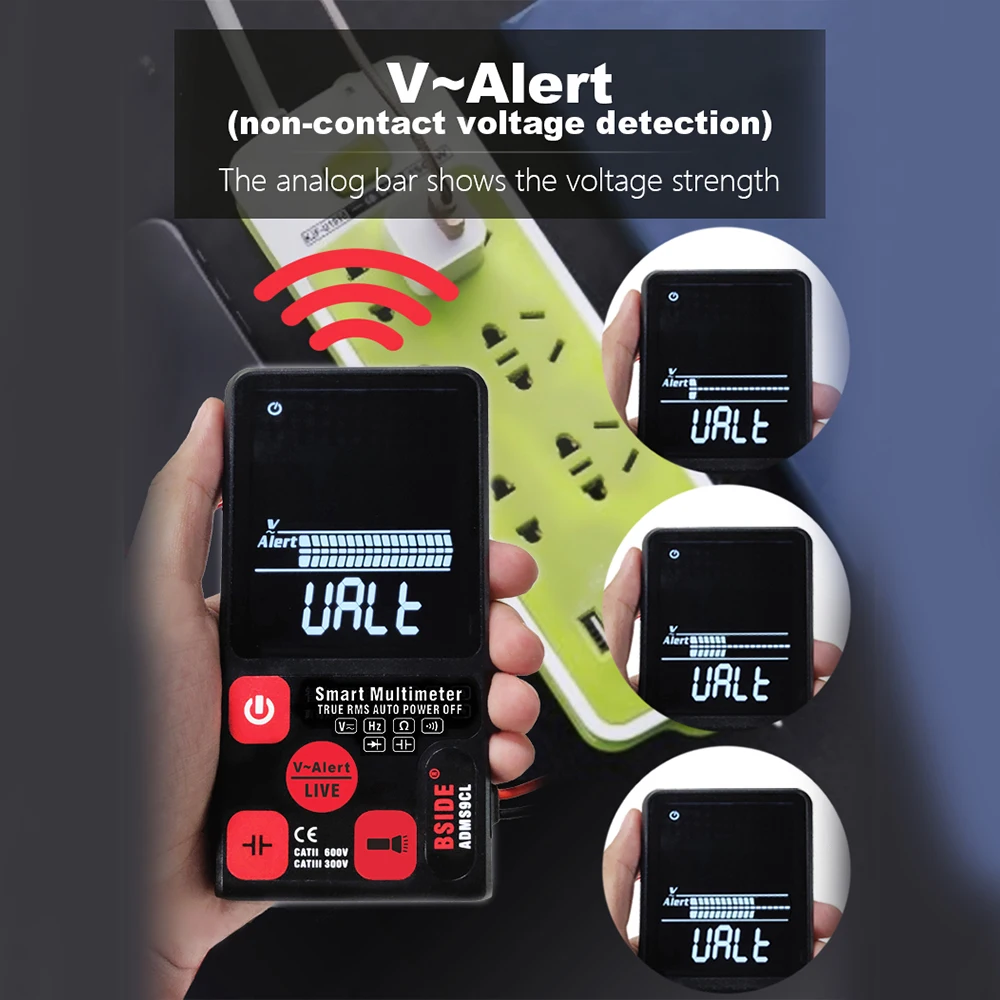 Сверхпортативный Цифровой мультиметр BSIDE ADM S9CL большой 3-линейный ЖК-дисплей 3 5