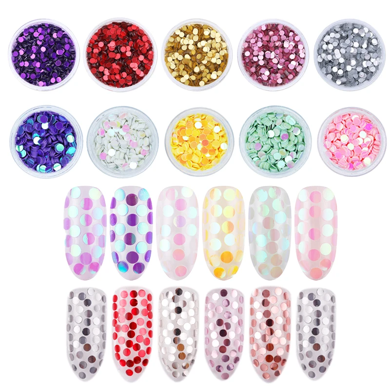1 коробка круглые Блестки для ногтей матовые лазерные ногти блестки пайетки