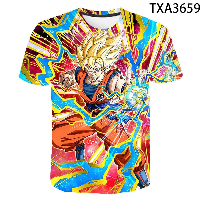 Футболка Мужская/женская с 3D принтом крутая тенниска аниме Гоку майка в уличном