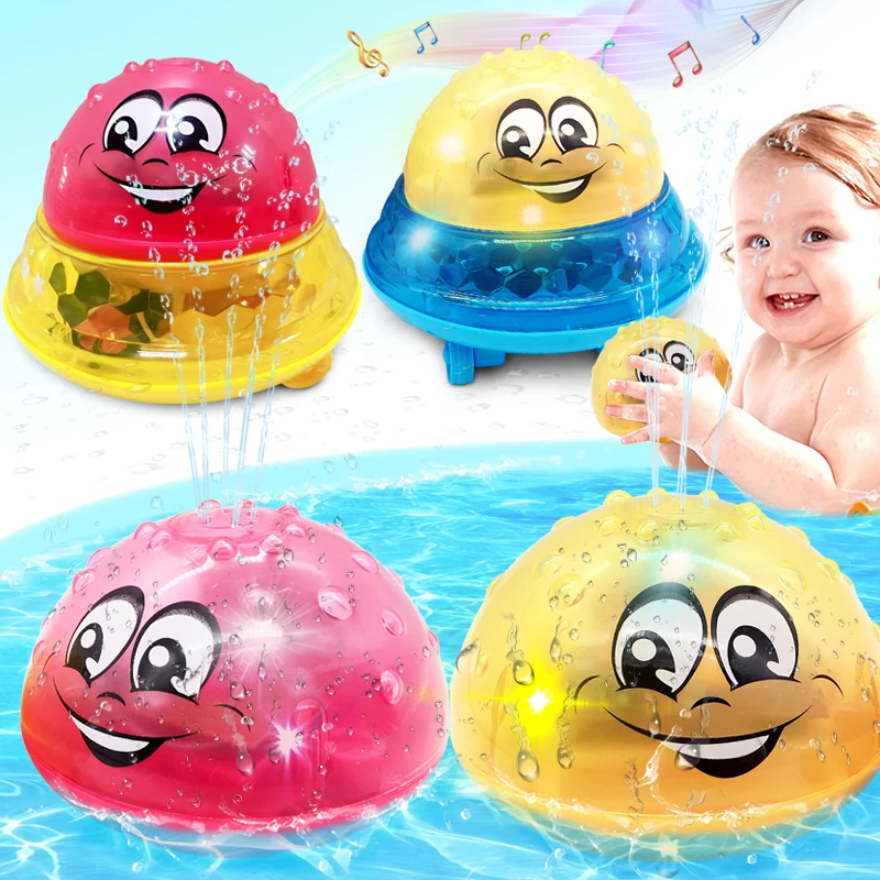 

Summer Bath Toys Glow In The Dark Spray Water LED Light Rotate Toy for Baby Shower Game Kids Bathtub Accessories Swim Party Gift