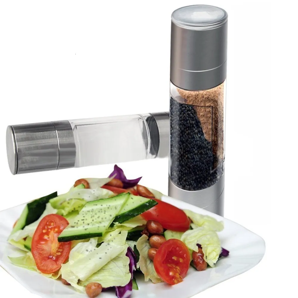 Pepper Mill Grinder 2 in 1 Stainless Steel Manual Salt & Spice Kitchen Tools Grinding Accessory for Cooking | Дом и сад