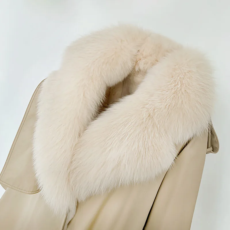 Женское пальто со съемной подкладкой длинная парка с воротником из натурального