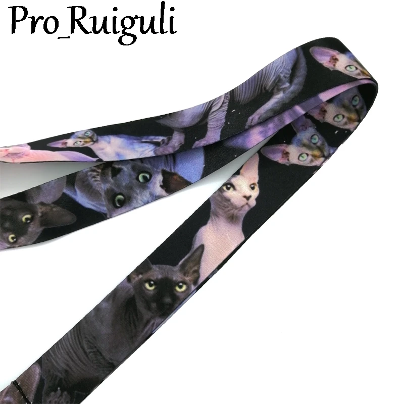 Сфинкс рисунок с котом шейный ремешок брелок мобильный телефон держатель значка