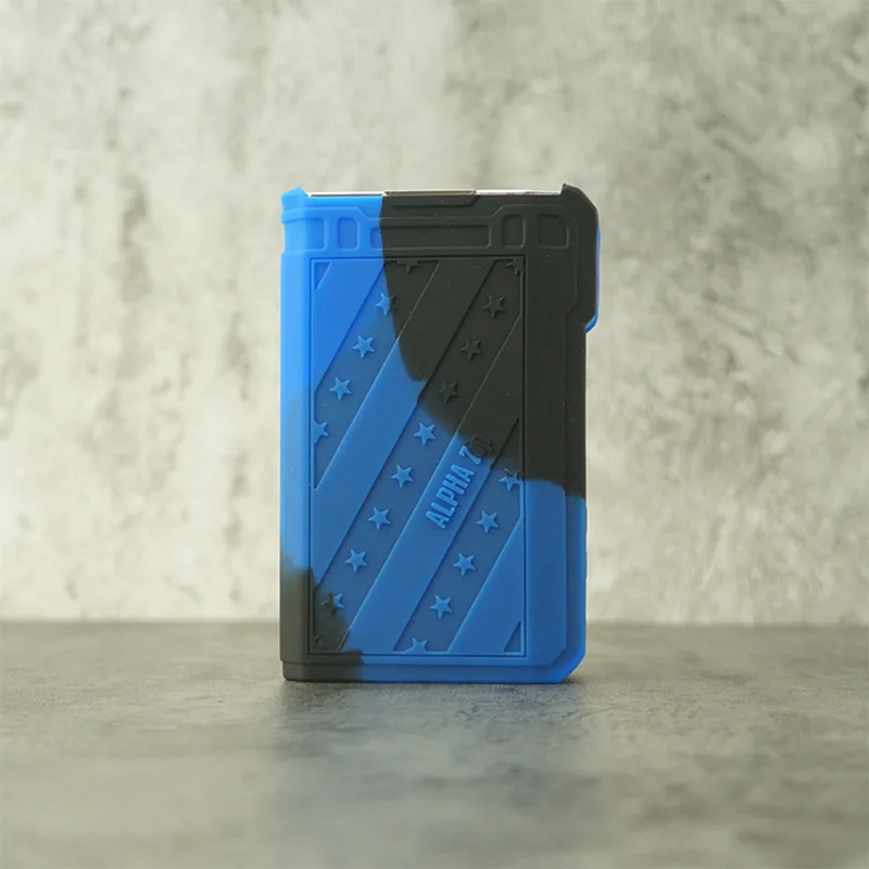 Текстурированная Кожа для VOOPOO ALPHA, комплект на молнии, мод, щит, вейп, силиконовый чехол, обёрточная бумага, рукав, наклейка, оболочка, гель для VOOPOO ALPHA, на молнии, мод - Цвет: Black blue