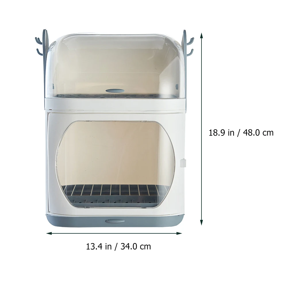 

Kitchen Double-Layer Tableware Storage Box Multifunctional Dishes Chopsticks Drying Rack Tableware Storage Rack With Lid